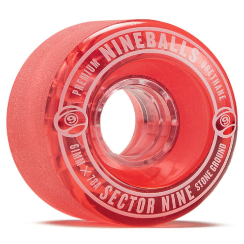 Sector 9 Nineball Skate Wheels - Clear Red