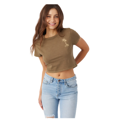 O'neill By the Seaside Crop Tee - Olive