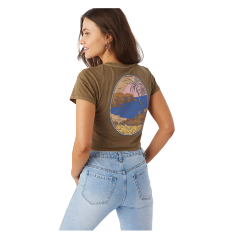 O'neill By the Seaside Crop Tee - Olive
