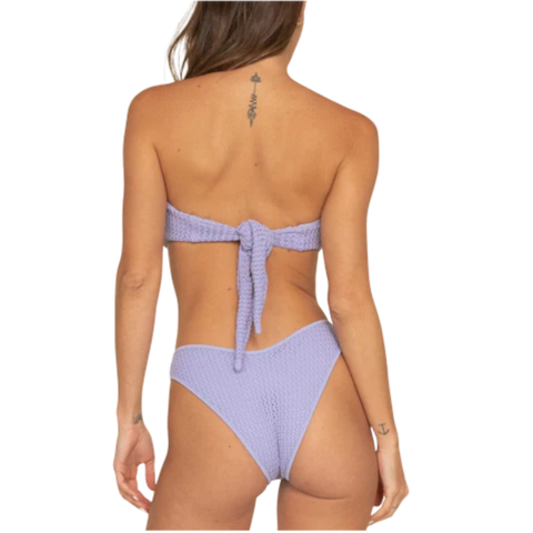 Montce Tori Ties Bandeau Bikini Top - Lavender Crochet