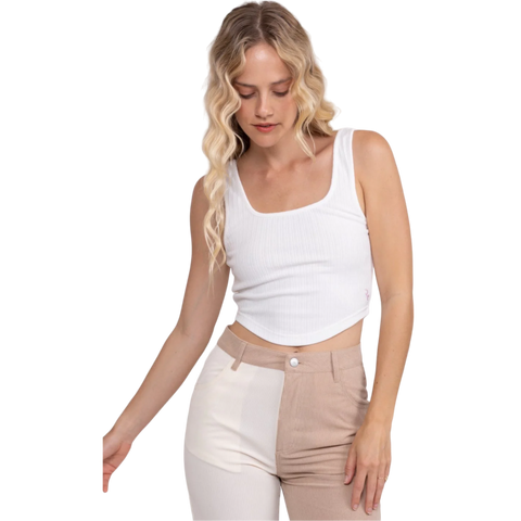 Rusty Marnie Cropped Cami - White