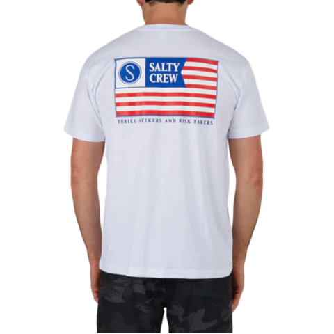 Salty Crew Freedom Flag Short Sleeve Tee - White
