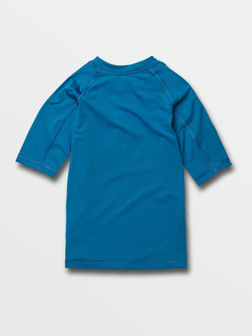 Volcom Boys Lido Solid Short Sleeve Rash Guard - True Blue
