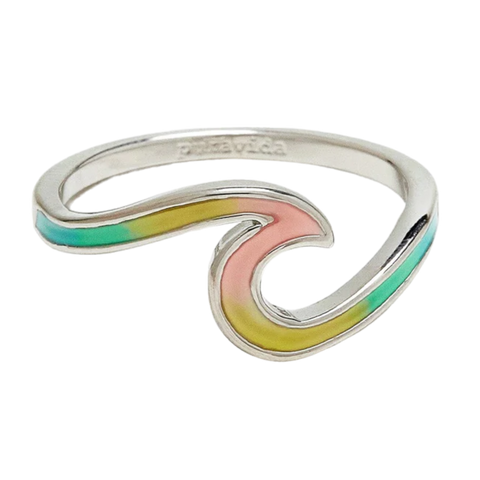Pura Vida Tie Dye Wave Ring - Silver