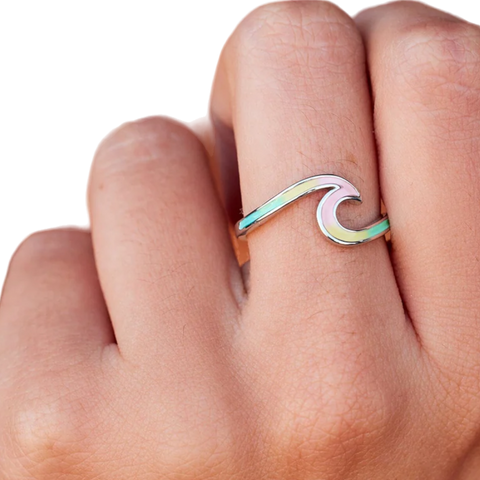Pura Vida Tie Dye Wave Ring - Silver
