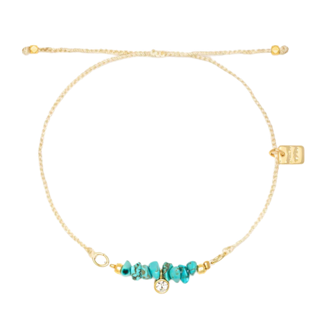 Pura Vida Turquoise Bead Charm Dainty Bracelet