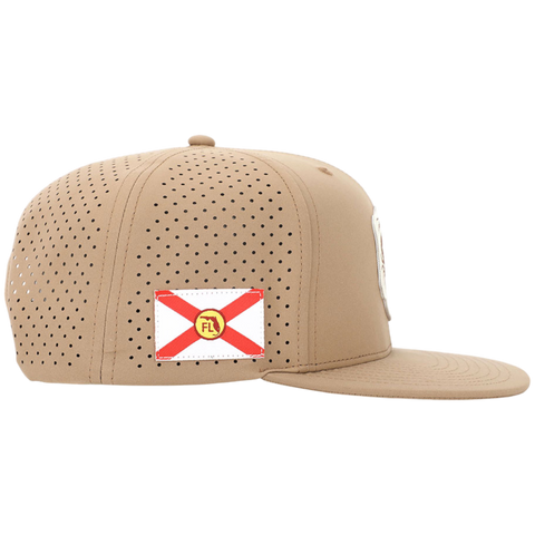 Red Rum Laser Cut Mesh Snapback Hat – Crab/Brown