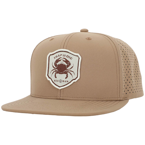 Red Rum Laser Cut Mesh Snapback Hat – Crab/Brown