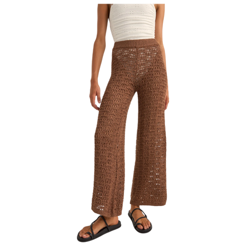 Rhythm Dune Wide Leg Pant - Chocolate