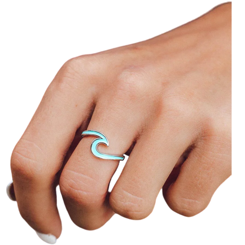 Pura Vida Enamel Wave Ring - Silver