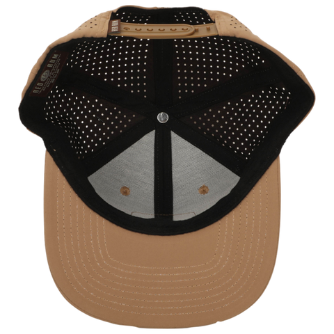 Red Rum Laser Cut Mesh Snapback Hat – Crab/Brown