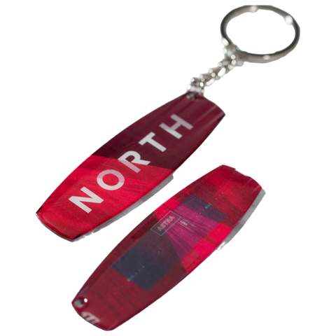 Fanfit Customs Kiteboard Keychain - North Red - Metal and Epoxy