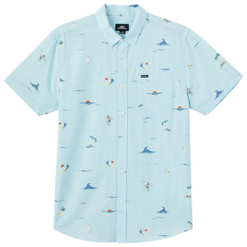 O'Neill Oasis Eco Modern Short Sleeve Button Down Shirt - Sky Blue