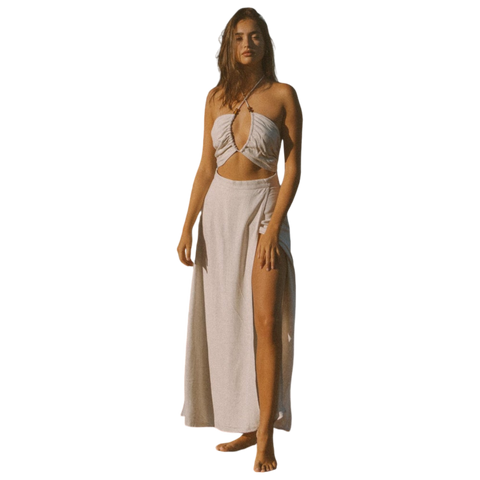 Rhythm Santana Cut-out Maxi Dress - Oat