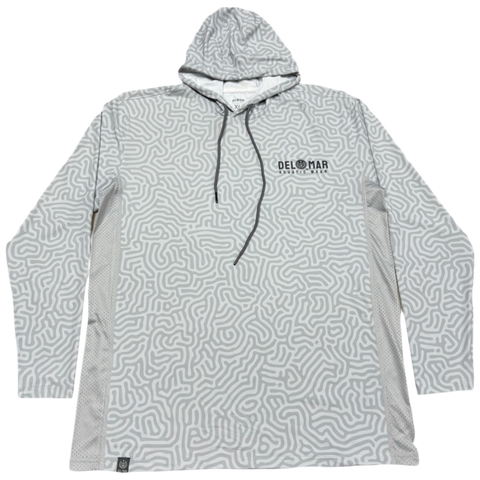 Red Rum Performance Long Sleeve Fishing Hoodie - Brain Coral