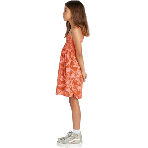 Volcom Girls Off Tropic Dress - Burnt Sienna