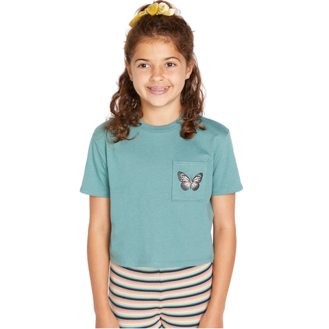 Volcom Girls Pocket Dial Tee - Deep Sea Blue