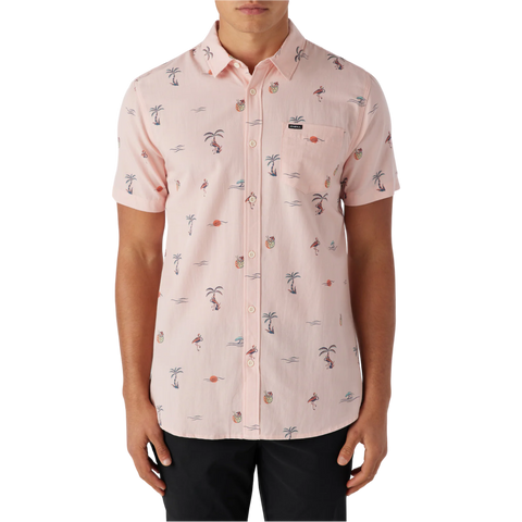 O'Neill Oasis Eco Short Sleeve Button Down Shirt - LT Rose