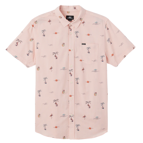 O'Neill Oasis Eco Short Sleeve Button Down Shirt - LT Rose