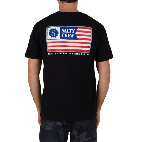 Salty Crew Freedom Flag Short Sleeve Tee - Black