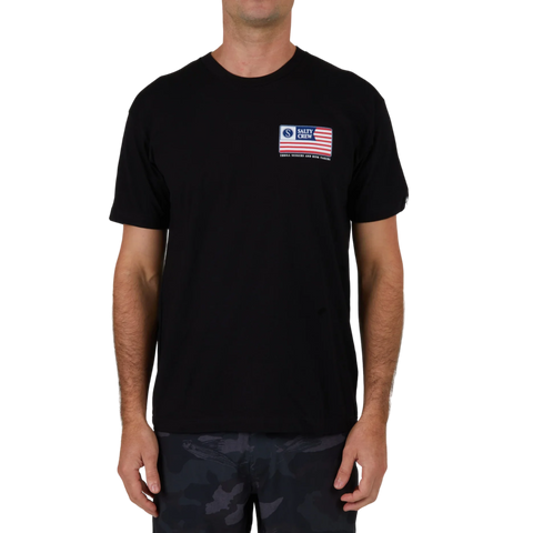 Salty Crew Freedom Flag Short Sleeve Tee - Black