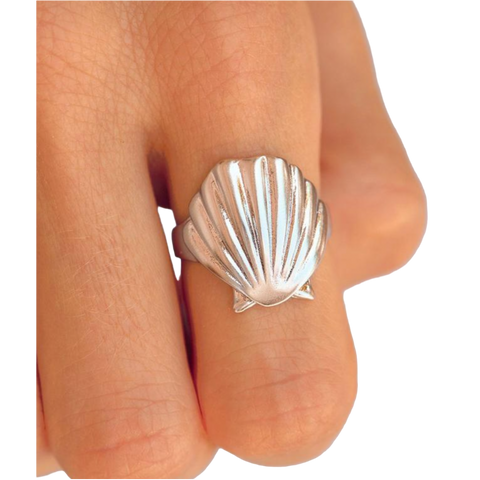 Pura Vida Flat Shell Ring - Silver
