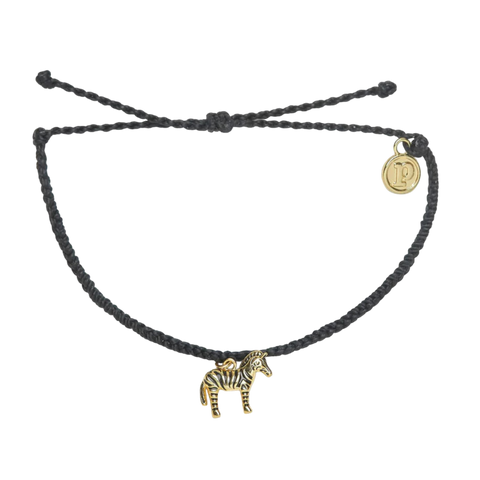 Pura Vida Charity Charm Bracelet - Gold Zebra