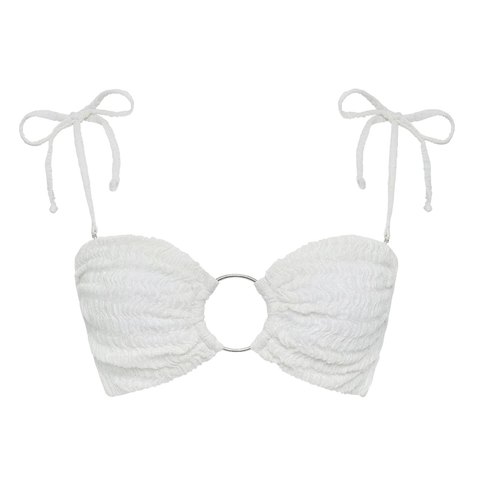 Montce Swim Tori Ties Bandeau Bikini Top - Seychelles