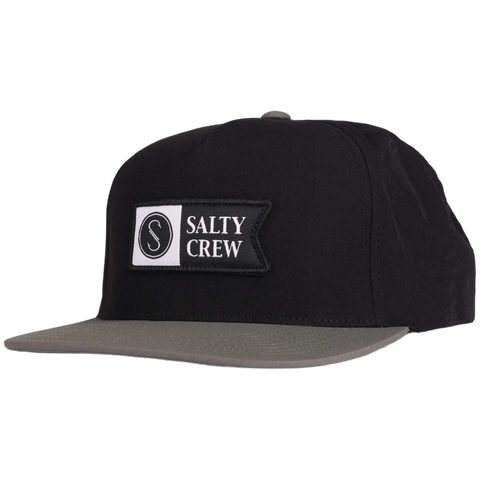 Salty Crew Alpha Tech 5 Panel Hat - Black/Coffee