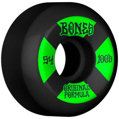 Bones 100's OG Skate Wheels V5 54mm - Black/Green