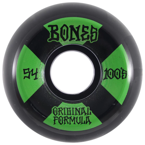 Bones 100's OG Skate Wheels V5 54mm - Black/Green