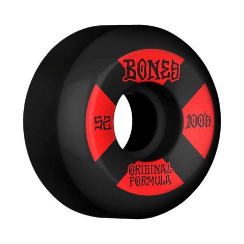 Bones 100's OG Skate Wheels V5 54mm - Black/Red