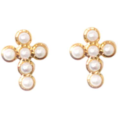 Salty Cali Salty Babes Cross Earrings - Gold