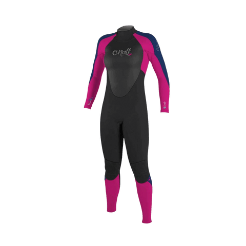 O'Neill Youth Girls Epic 3/2 Back Zip Full Suit - Black/Berry/Navy