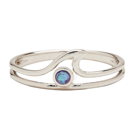 Pura Vida Opal Wave Ring - Silver