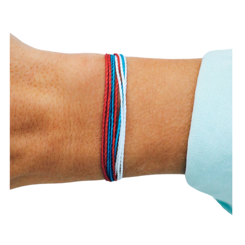 Pura Vida Bright Original Bracelet - RED WHITE & BLUE