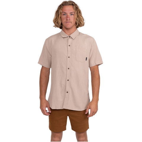 Rusty Overtone Short Sleeve Linen Shirt
