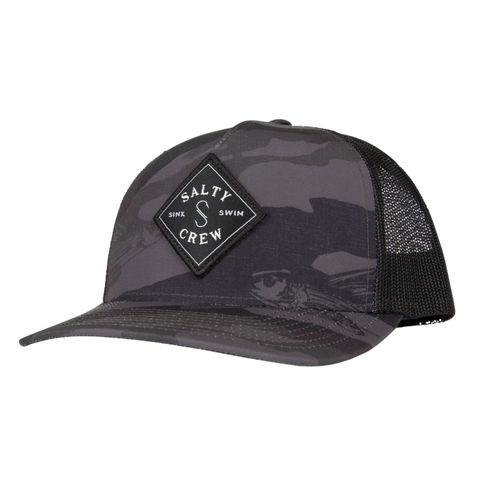 Salty Crew Sealine Retro Trucker Hat - Black Camo