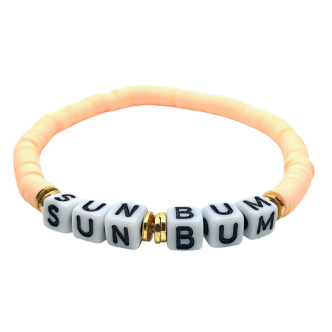 Silver Girl Mini Heishi Word Bracelet - Sun Bum