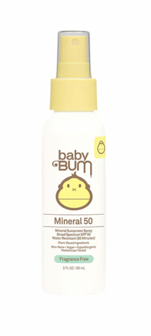Sun Bum Baby Bum SPF 50 Mineral Sunsceen Spray 3Oz