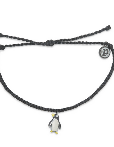 Pura Vida Charity Charm Bracelet- Silver Penguin